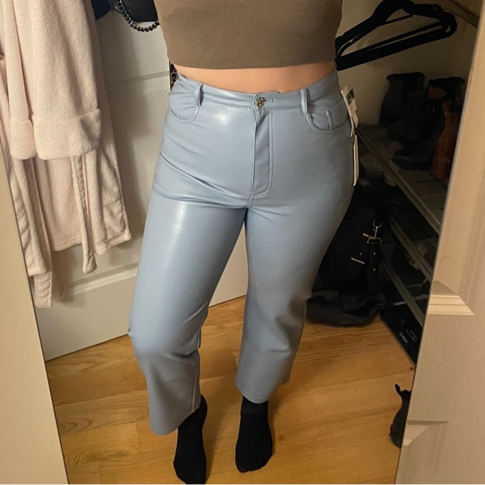 Aritzia Melina vegan leather cropped pant